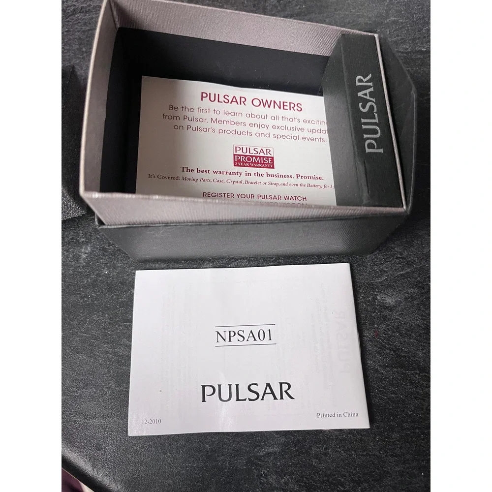 Pulsar Mens Watch NPSA01 Black Leather Strap C.R. Weaver 125‎ Years Anniversary